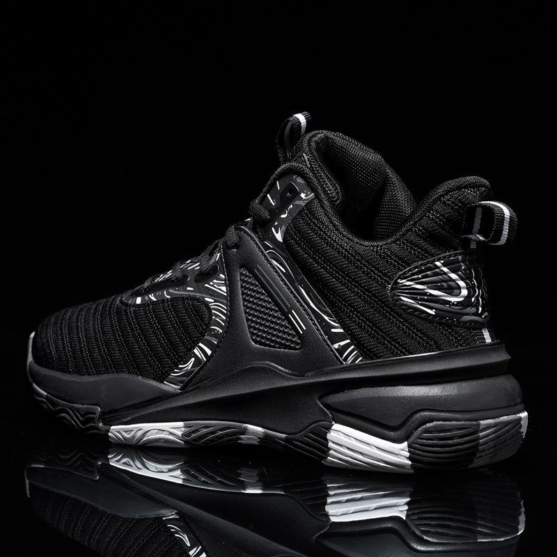 Men's Shoes Basketball Sports Shoes High-top Non-slip Shock-absorbing Sneakers Friction Sound Students Actual Combat Breathable Venom Running Shoes