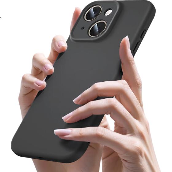 GURRS Ultra-Thin Full-Coverage Shockproof Liquid Silicone Case for iPhone 12 Pro, Matte Black