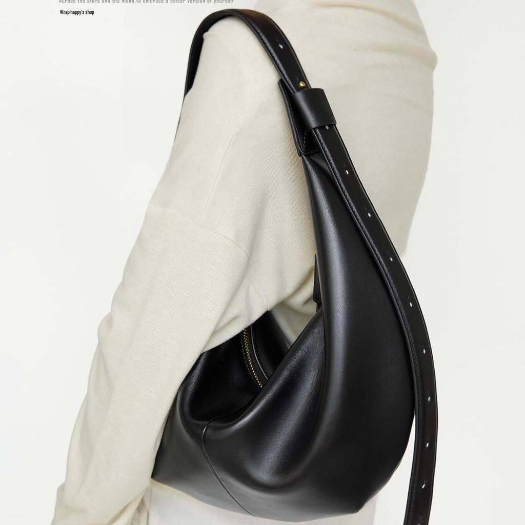 Niche Design Large Capacity Black Dumpling Shoulder & Crossbody Bag