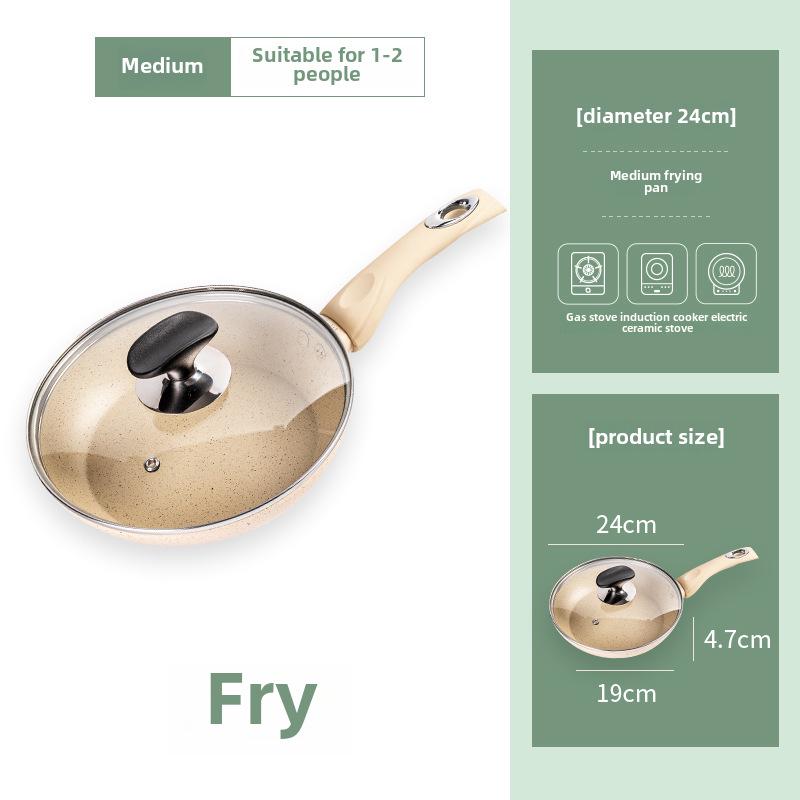 Non-Stick Medical Stone Frying Pan: Multi-Function, Steak & Pancake-Ready, Induction & Gas Compatible, Ideal for Baby Food.