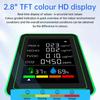 6 In 1 Air Quality Monitor Portable Rechargeable CO2 HCHO PM2.5 TVOC Household Air Detector 2.8-inch Color Screen Display