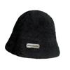 Fisherman's Hat for Women In Autumn and Winter Warm Big Head Buckle Hat White Non Faced Plush Bucket Hat