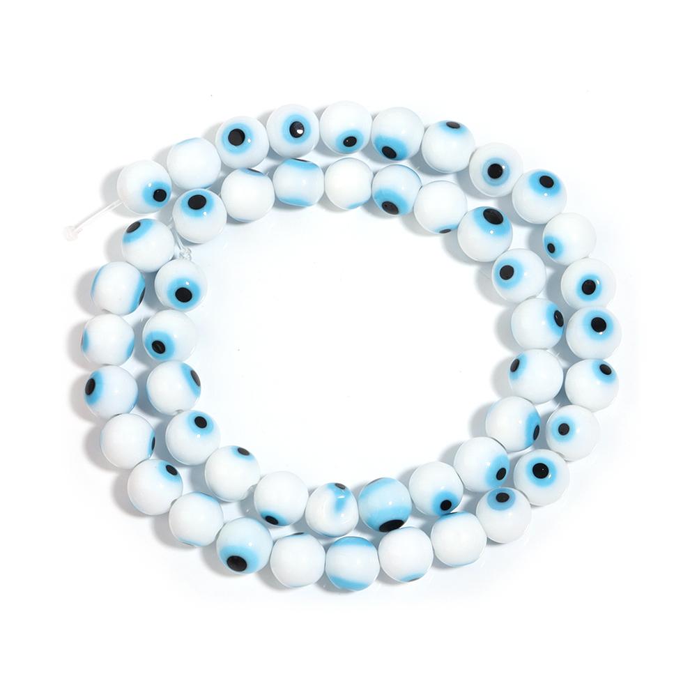 1 Strand Colorful Lampwork Beads Evil Eyes Round Loose Spacer Glass Beads For DIY Bracelet Necklace Jewelry Findings 4 6 8 10mm
