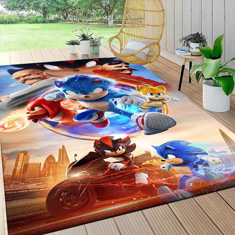 1Pc Sonic Adventure Team Sonic Carpet Rug Customizable Soft Washable Antislip Home Living Room Sofa Mats Personalized Rug 0917237