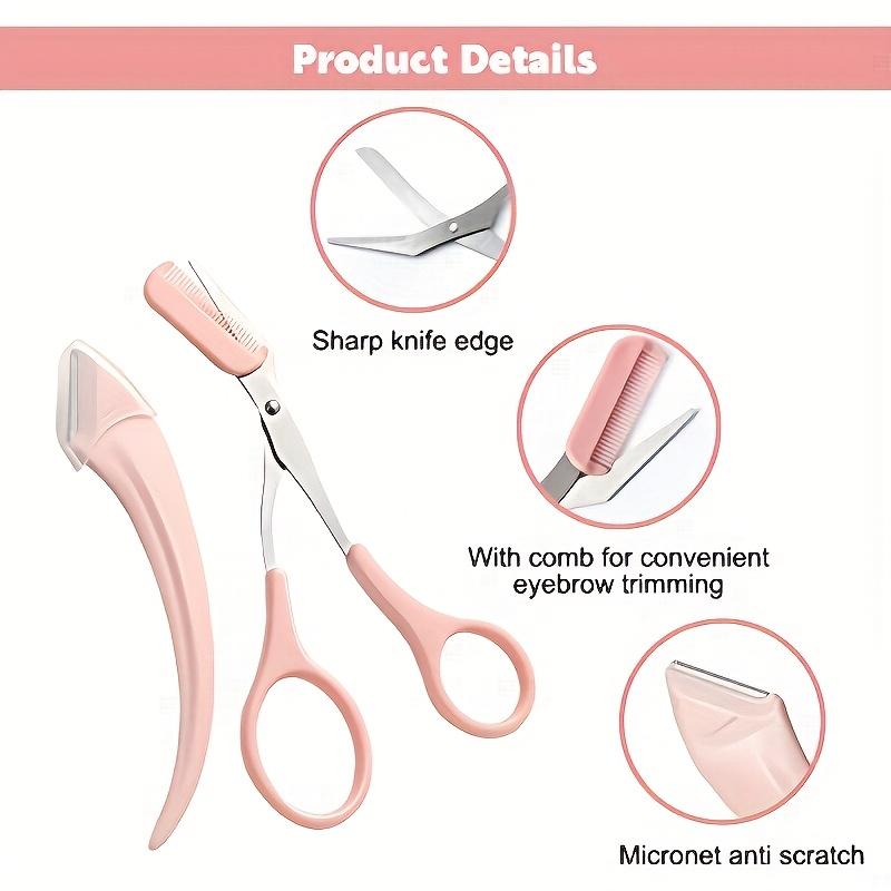 Karsyngirl 1 Set Eyebrow Trimming Knife Eyebrow Face Razor For Women Eyebrow Scissors With Comb Brow Trimmer Scraper