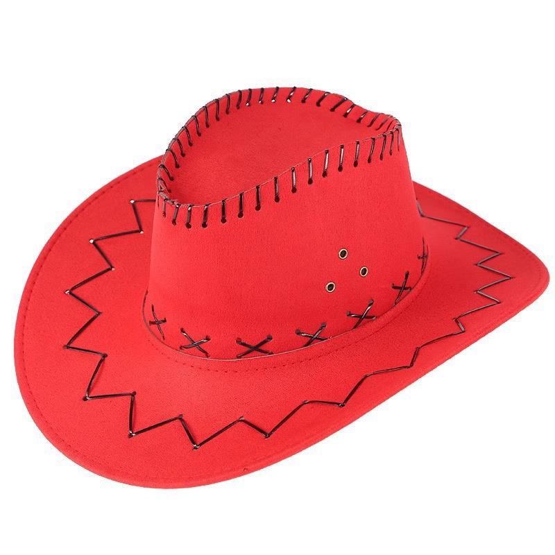 Unisex Western Faux Suede Cowboy Hat - Sun Protection for Outdoor Leisure & Travel