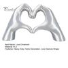 Desktop Love Hand Statue 3D Printed Gesture Figurine Heart Shape Ornament Sculpture Home Office Wedding Party Decoration PLA