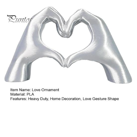 Desktop Love Hand Statue 3D Printed Gesture Figurine Heart Shape Ornament Sculpture Home Office Wedding Party Decoration PLA