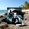 1pc Addams Family Wednesday1 Beach Towel, Sports Cape, Beach and Seaside Swimming Pool Equipment, Fashion Pattern, Rectangular, Travel Essentials