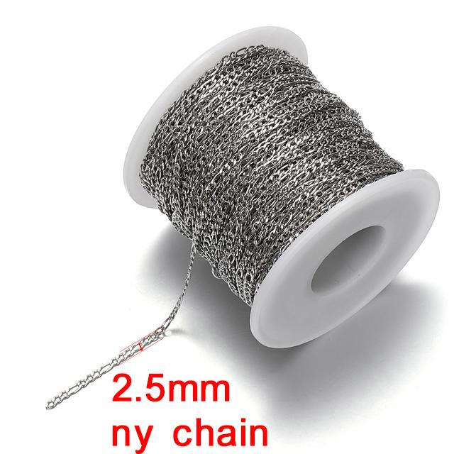 2 meters Stainless Steel Rolo Bulk Chains Cable Link Chain for Neckalce Bracelet Jewelry Making DIY Accessories Wholesale