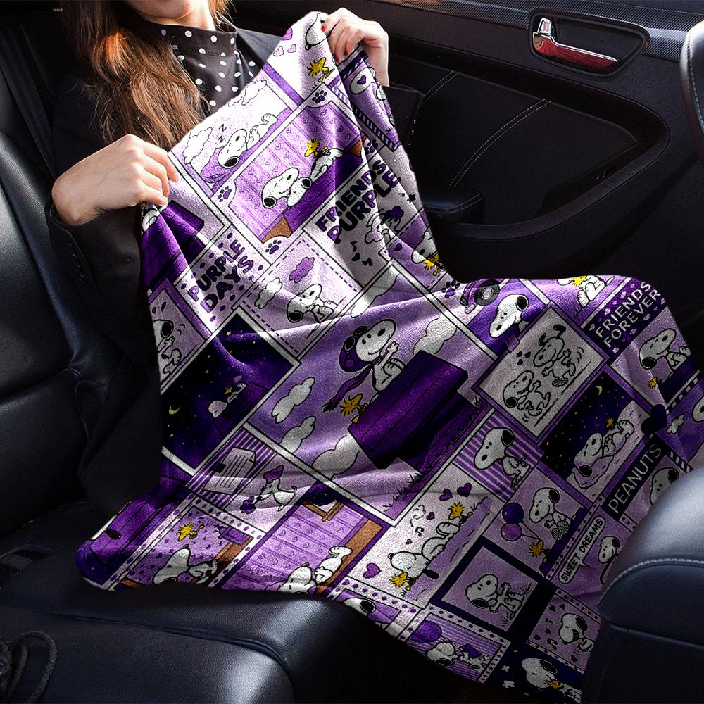 Snoopy'S Purple Adventure Blanket Soft Throw Blanket For Home Bedroom Bed Sofa Travel Office Solid Christmas Blanket