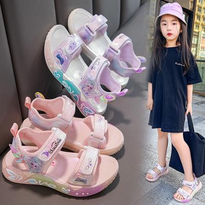 Yaz Sevimli Prenses Moda Kız Plaj Sandalet Yumuşak Taban Karikatür Sandalet
