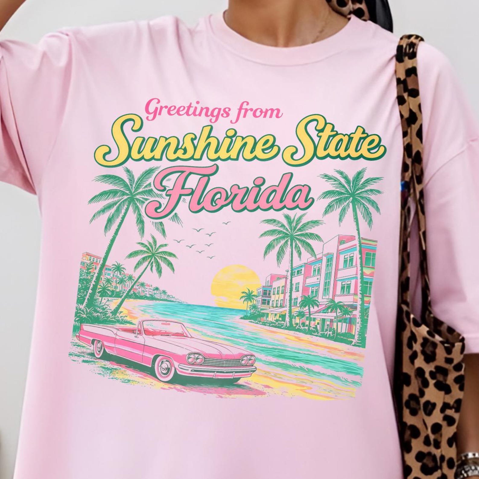 Greetings From Sunshine State Shirt, Florida Summer Beach Shirt, Retro Beach Vacation Tee, Beach Trip Outfit, Coastal Travel Tee XL