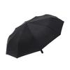 Automatic Umbrella 10 Ribs Windproof Sun Protection Dual Use Travel Umbrella with LED Torch for Outdoor Travel Business