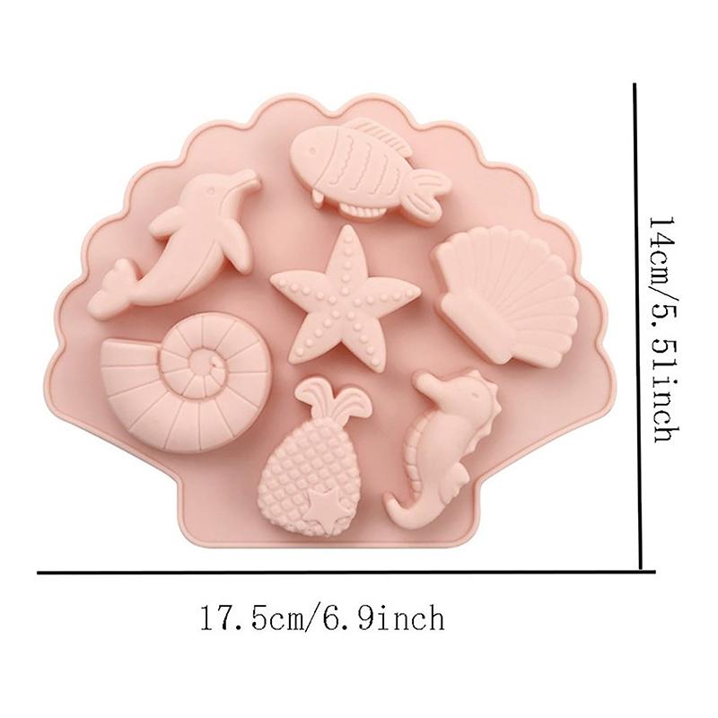 Under The Sea Silicone Chocolate Mold Ocean Marine Animal Dolphin Mermaid Tail Soap Mold Cake Decorating Tools Cupcake Topper