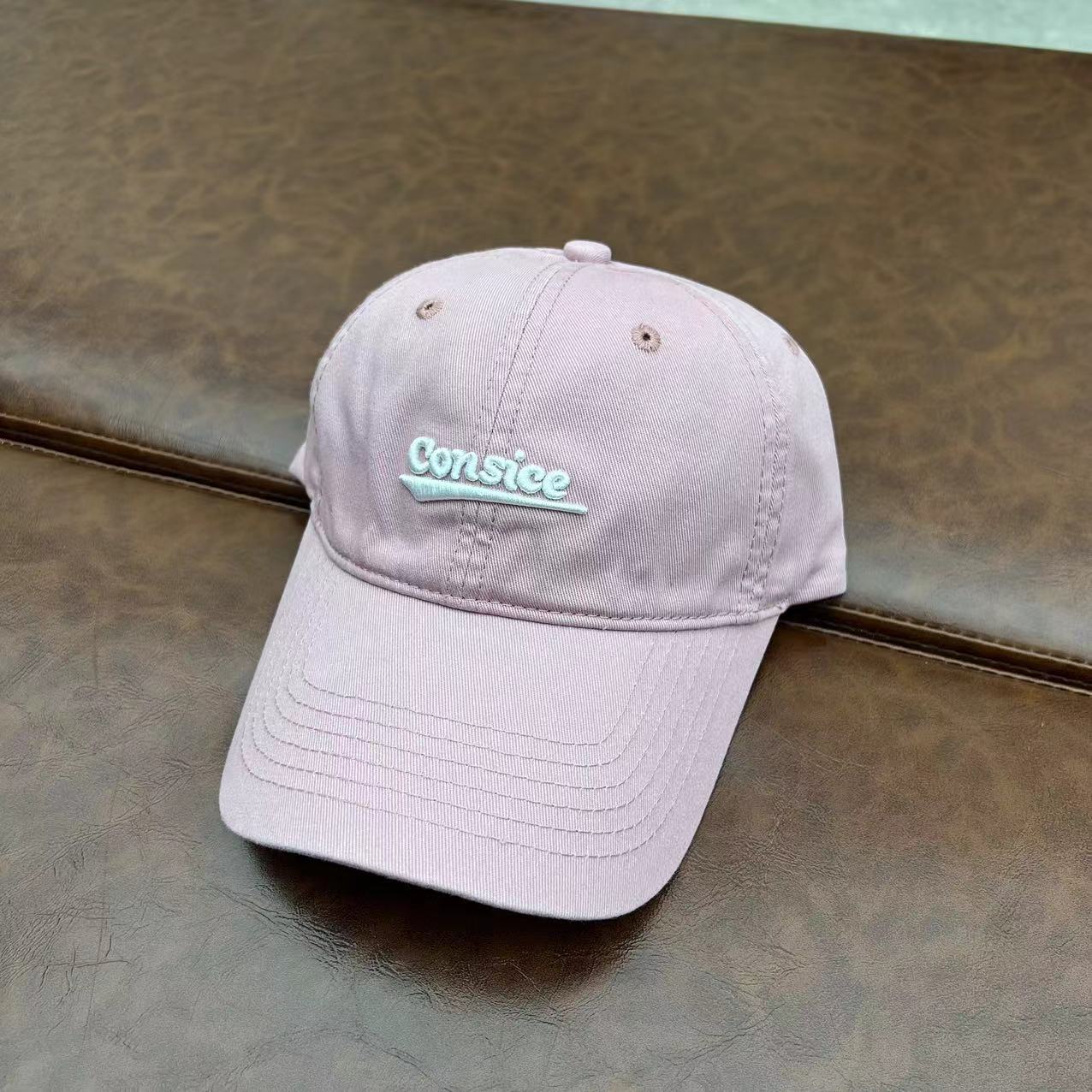 

CONsice Ruth stylish and simple duck tongue baseball cap big head can wear designer versatile soft top hat M（56-58cm） рожевий