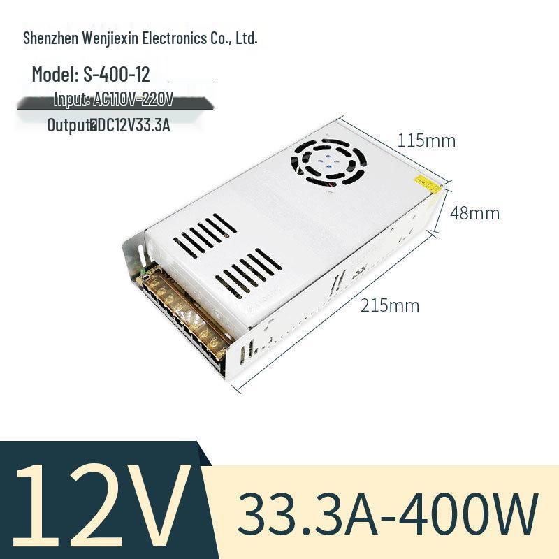 

Промисловий світлодіодний трансформатор живлення 220 В на 12 В 10 А/20 А з алюмінієвим корпусом