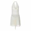 Shemoda Pure Desire Sexy Semi-Transparent Jacquard Lace Swing Collar Backless Halter Dress Women's Waist One-Step Short Skirt