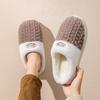Double-parcel Wheat Ear Shoes Autumn and Winter Home Indoor Warm and Velvet Thick-soled Couples Wear Cotton Slippers