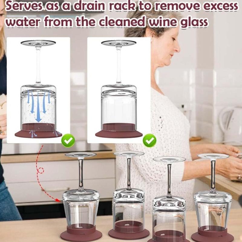 4 Piece Silicone Wine Cup Covers With Snacks Trays Efficient Dishwasher Safe Multipurpose Kitchens Accessories