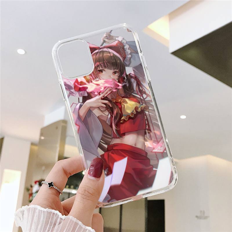 Touhou Project Hakurei Reimu Phone Case For iPhone 11 12 Mini 13 14 Pro XS Max X 8 7 6s Plus 5 SE XR Transparent Shell