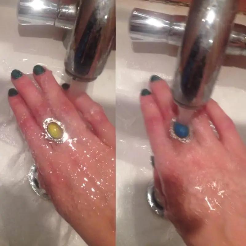 Vintage Farbwechsel Stimmungsring Oval Emotion Gefühl Veränderlich Temperaturkontrolle Damen Accessoires Kreative Geschenke