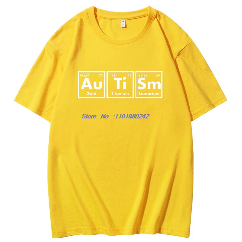 Autism Periodic Table Elements Graphic T Shirts Unisex Summer Short Sleeve T Shirt Fashion Cotton New Shirts And Tshirts