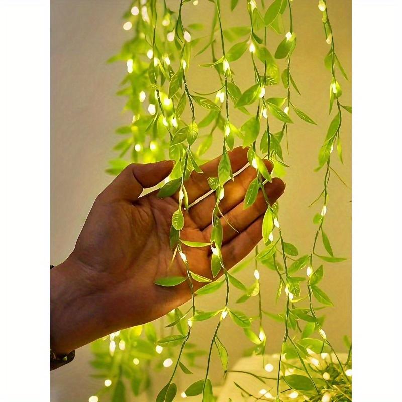 

32.81ft 100 LED Гирлянда-лоза на батарейках, Теплый белый свет с зеленой лозой, Подходит для помещений и улицы, Свадьба, Сад, Садовый декор 2 Meters 20 Lights зелёный