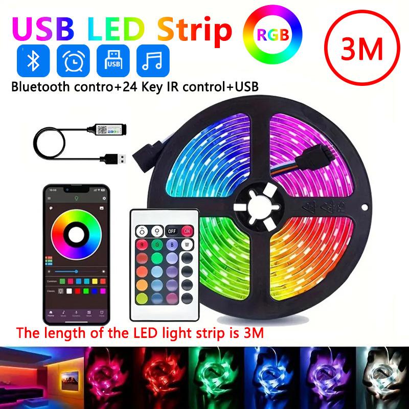 RGB 5050 LED Strip Light Remote App Control TV Led Backlight Flexible Ribbon Tape USB 5V Led Light for PC Gaming Room Decoration