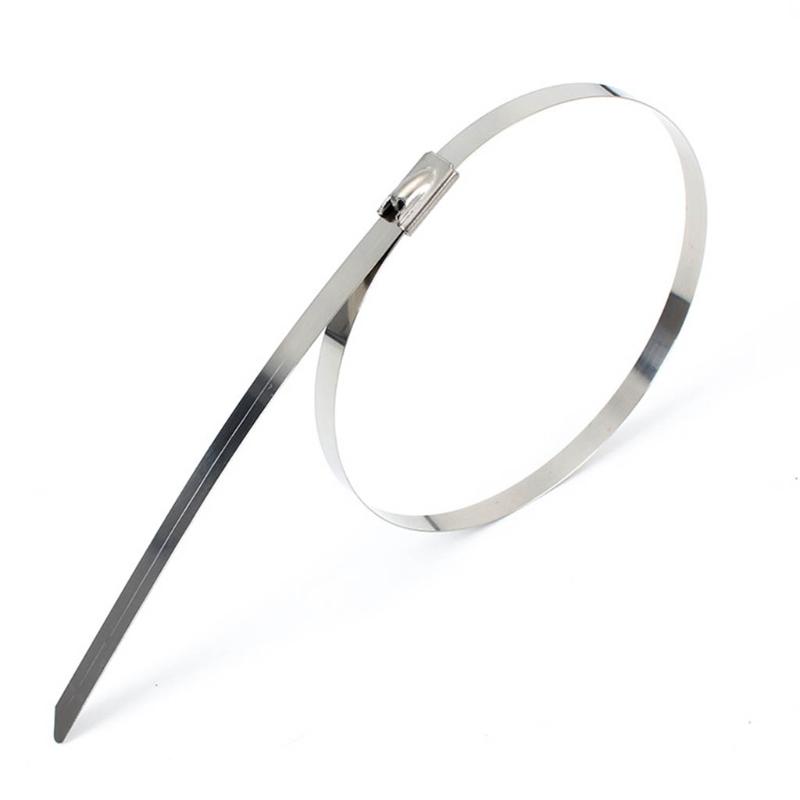 Metal Zip Ties 304 Stainless Steel Cable Tie Heavy Duty Self-Locking Strap Ties Multi-Purpose Metal Exhaust Wrap Lock
