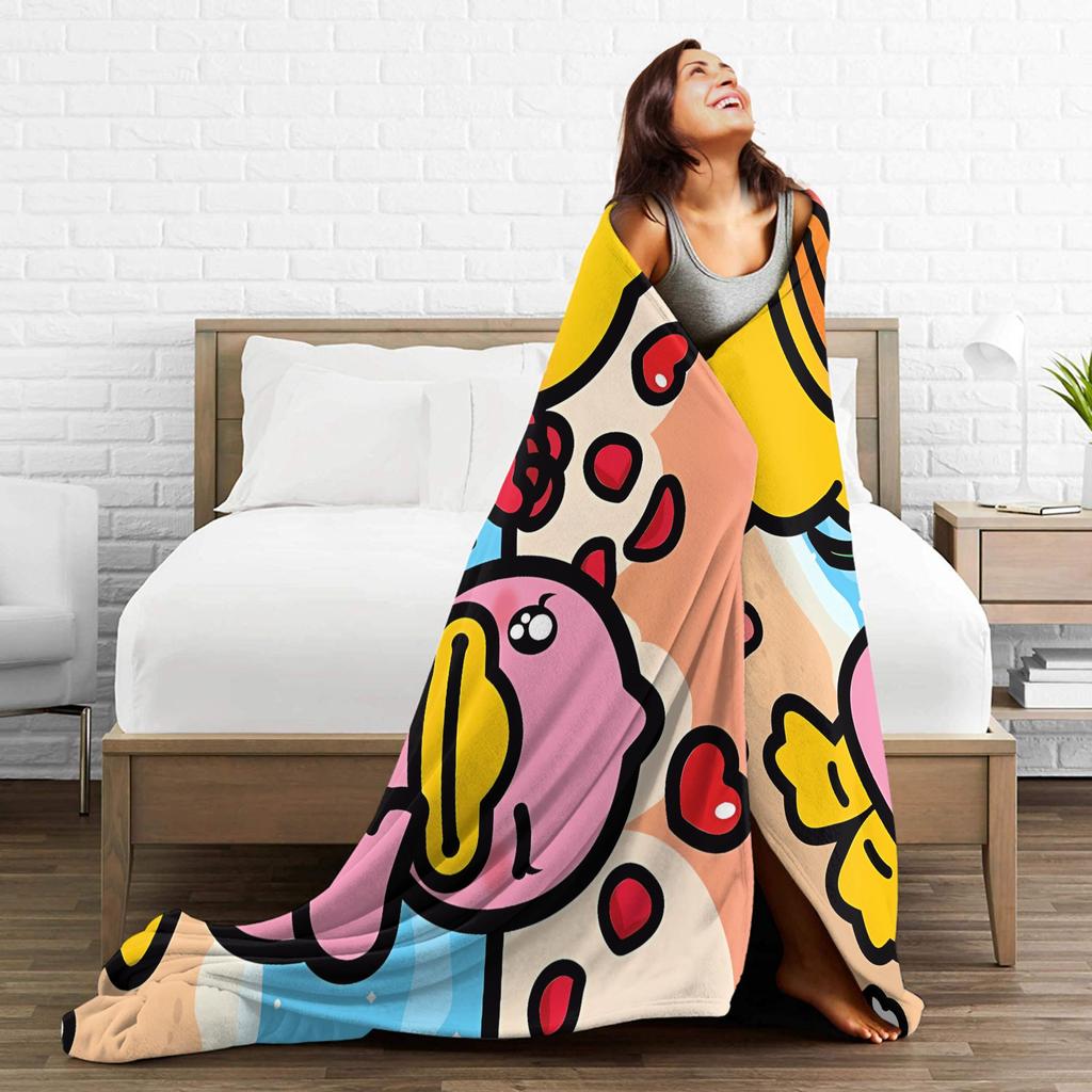 Warm Soft BlanketsKids Adult Camping Yellow Duck Love Bedding Throws  Flannel Bedspread For Bedroom Aesthetic Sofa Bed Cover