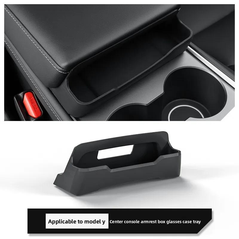 

Car Sticker For Tesla Model Y 2020-2025 Armrest Box Glasses Box Tray Phone Storage Box Central Control Car Glasses Storage Car M No Logo