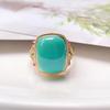 Creative Design of Square Turquoise Rings for Women Retro Charm Inlay Colorful Diamonds Ring Fresh Banquets Jewelry Gift