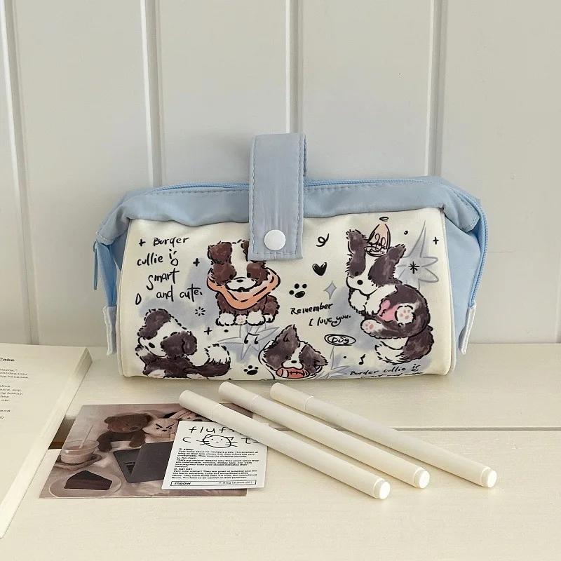 

1 шт. Kawaii Puppy Series пенал для студенток, модная креативная сумка-карандаш для собак с героями мультфильмов, сумка для канцелярских принадлежностей большой емкости