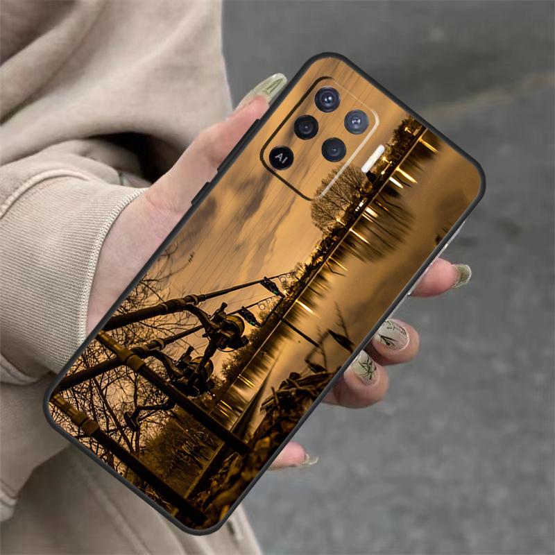 Bass Fishing Case For OPPO A96 A76 A16 A98 A78 A58 A5 A9 A15 A17 A77 A52 A72 A53S A57S A54 A74 A94 Cover
