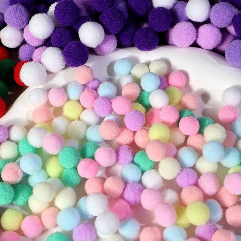 1 Pack Macaron Colors DIY Pom Pom Ball 1cm/1.5cm DIY Plush Ball Pompom Fur Balls  Handmade Kids Toys