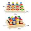 Montessori Sorting Board Puzzle Game Solid Wood Rainbow/Macaron Color Tray Villain Bead Color Cognition Matching Educational Toy