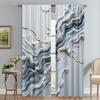 2 Pack White and Gold Marble Print Door Curtains - Suitable for Living Room   Bedroom   Office   Kitchen Machine Washable Polyester
