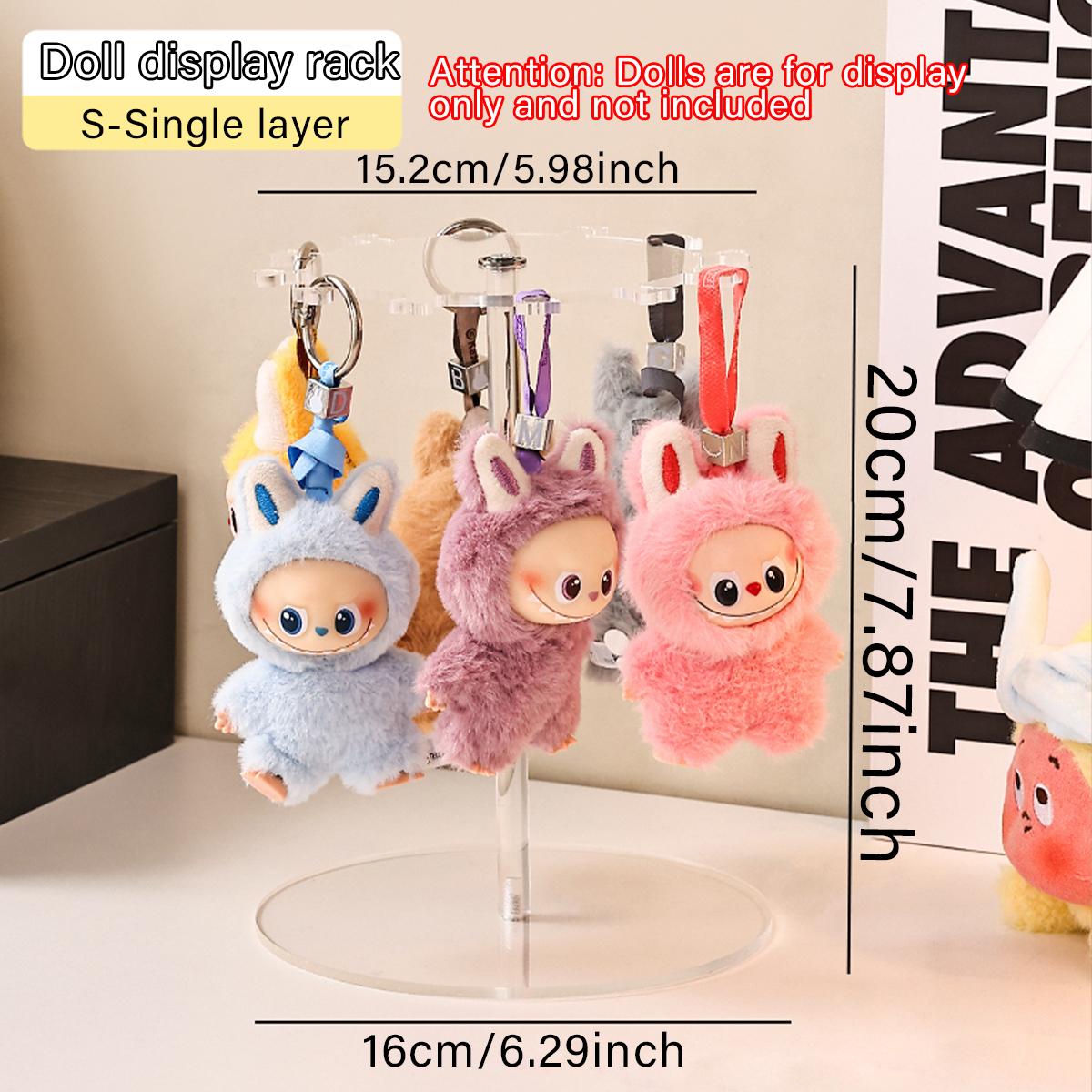 

1pc rotatable for labubu hanging display rack suitable for plush toy blind box storage display rack jewelry organizer