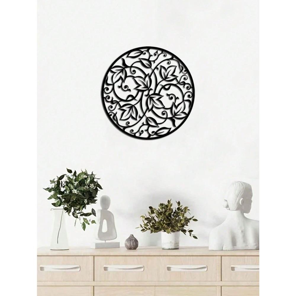 Black Iron Mandala Wall Art Bohemian Home Decor Metal Sculpture Spiritual Gift for Yoga Studio Indoor Outdoor