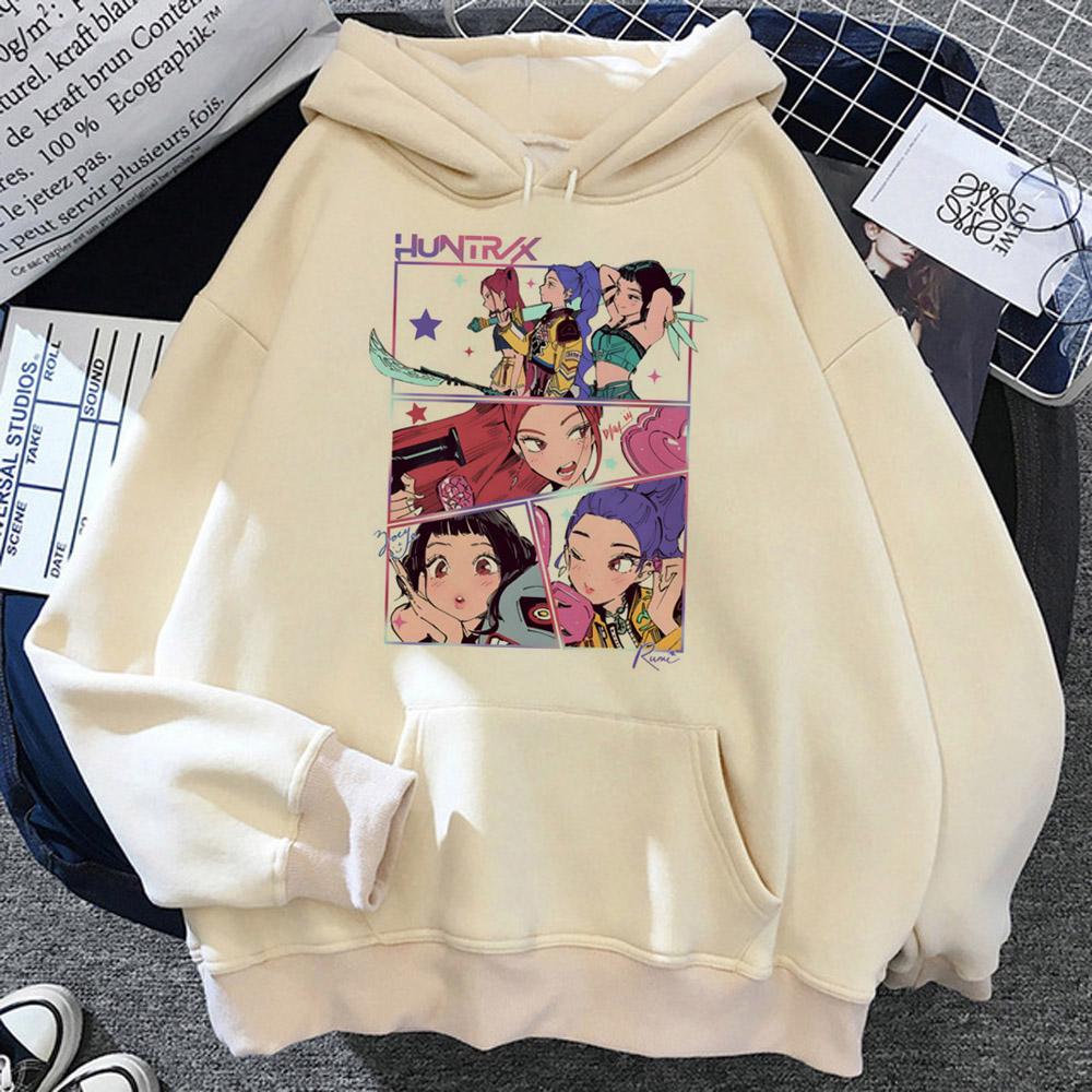 KPop Demon Hunters Hoodies Men Women Anime Cartoon Fashion Streetwear Pullovers Cartoon Sweatshirt