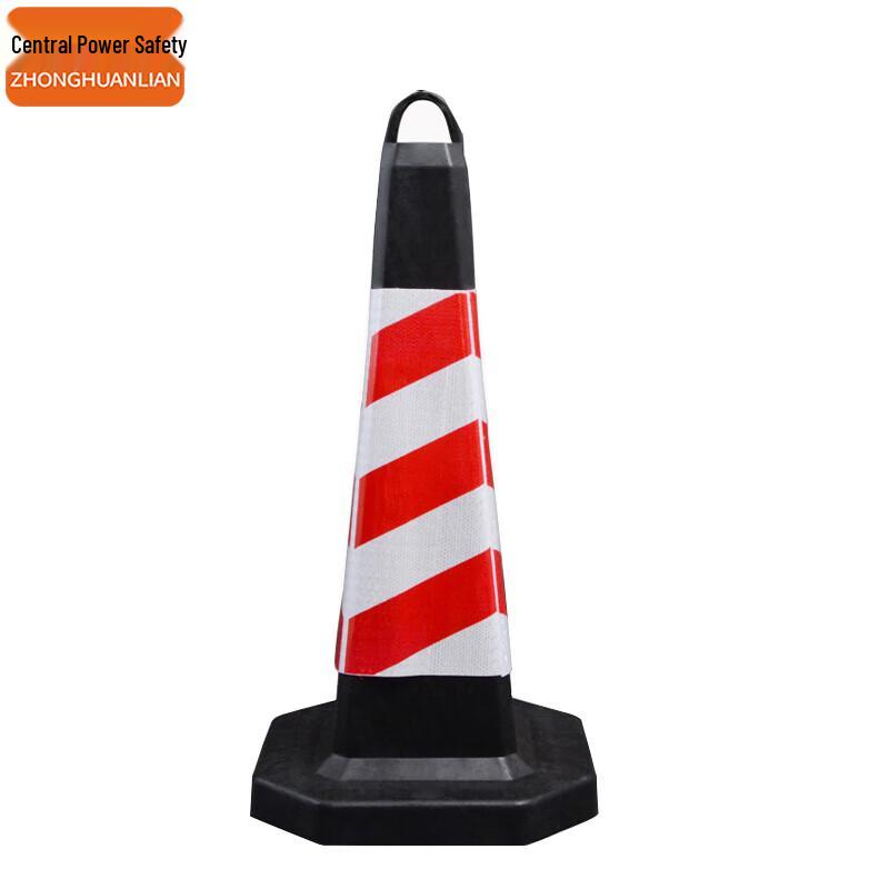 Red and White Striped PVC Traffic Cone