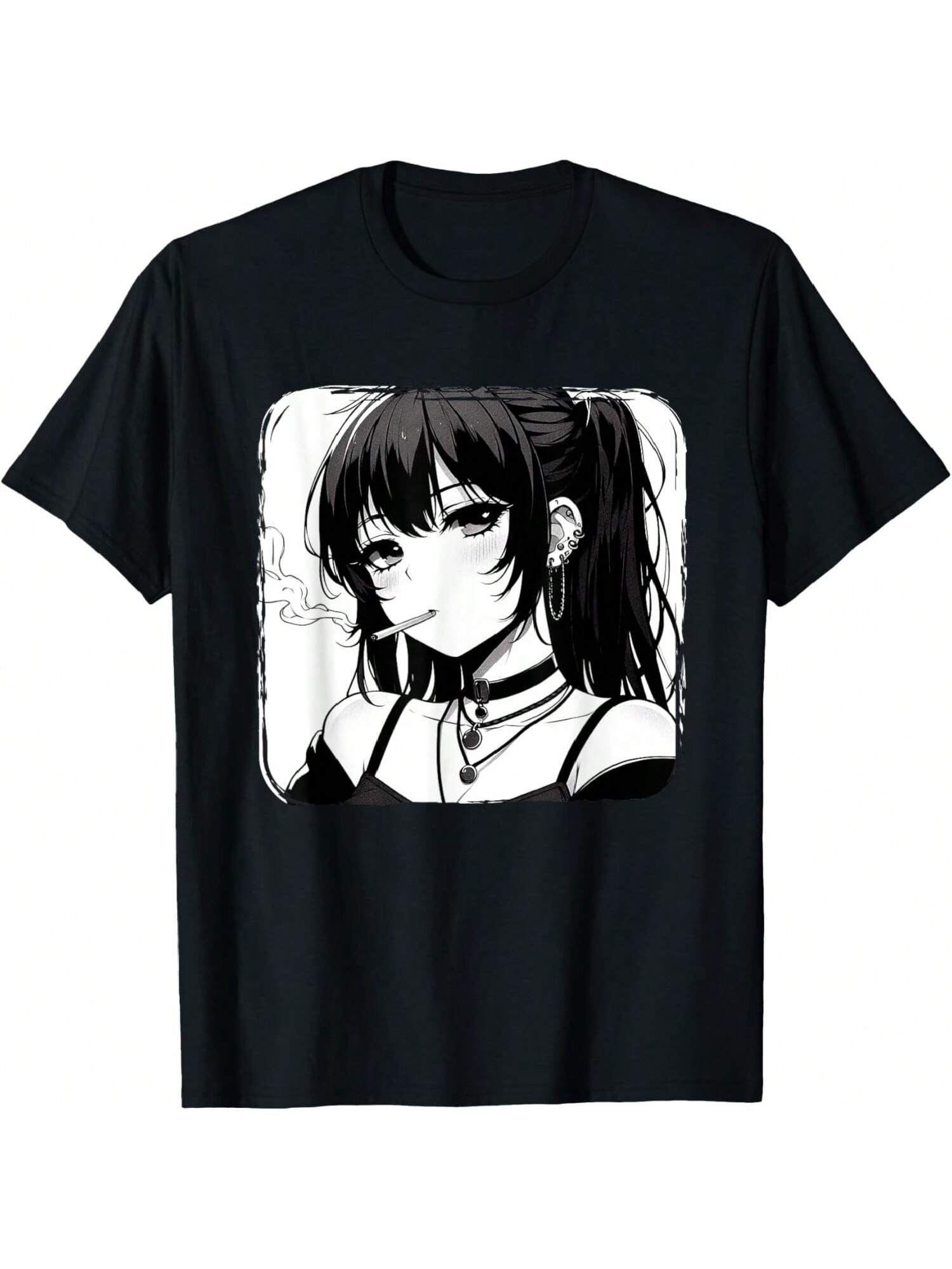 Anime Horror Girl Aesthetic Grunge Waifu Japanese Otaku T-Shirt S разноцветный