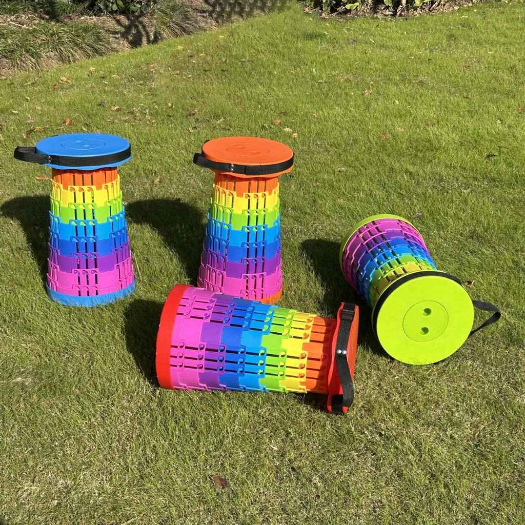 Collapsible Outdoor Travel Stool - Portable Adjustable Seat for Camping, Fishing, and Queuing