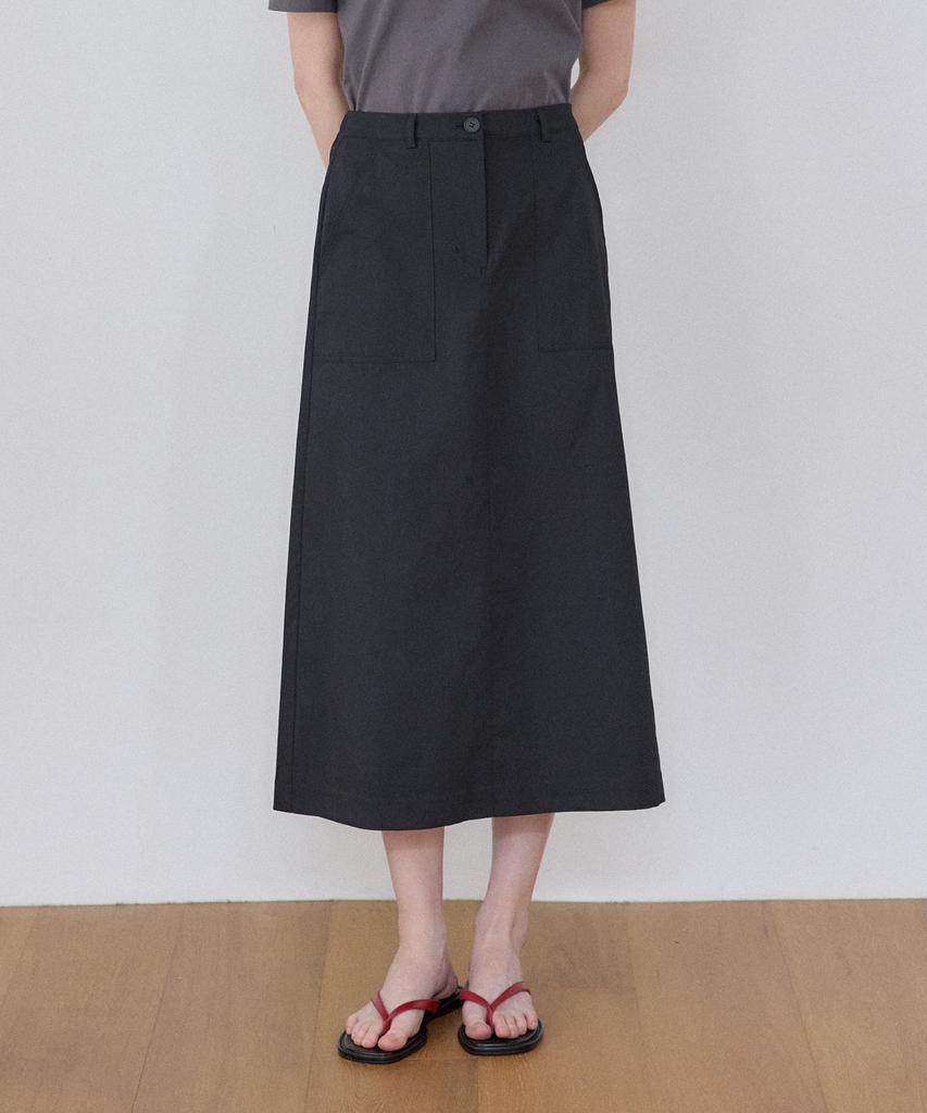 Our Hope Stretch Fatigue A-Line Skirt - Black