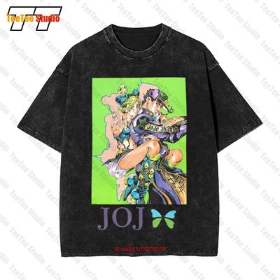Jolyne Cujoh Ve Jotaro Kujo Jojo'nun Tuhaf Macerası Vintage Oversize Tişört UNOB