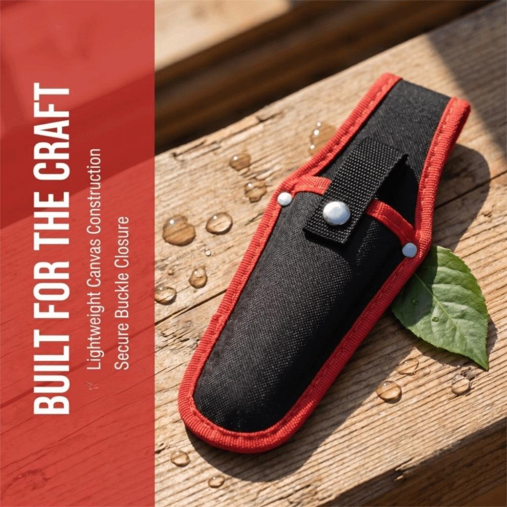 2PCS Canvas Pruning Shears Pouch Lightweight Portable Scissor Holder with Buckle Red Garden Tool Sheath