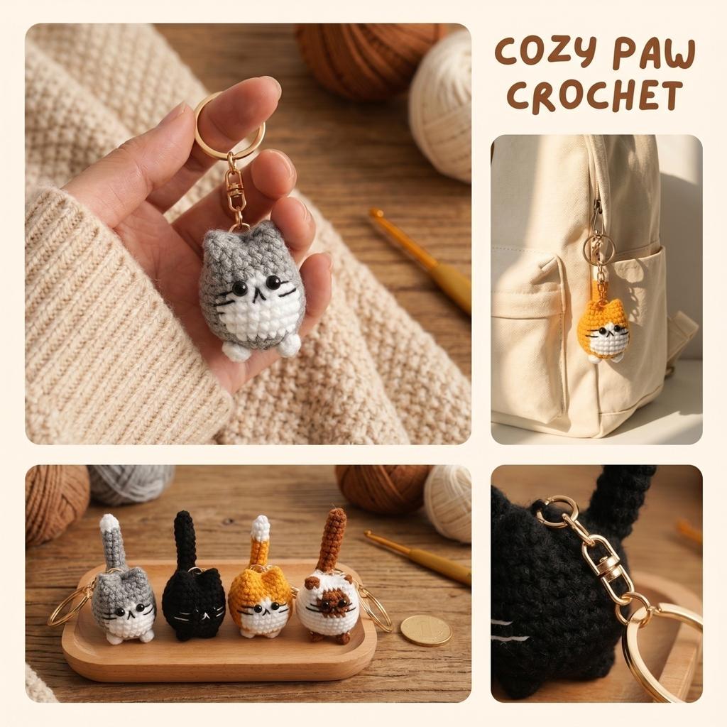 Hand Crocheted Toy for Play and - Interactive Toy for Cats