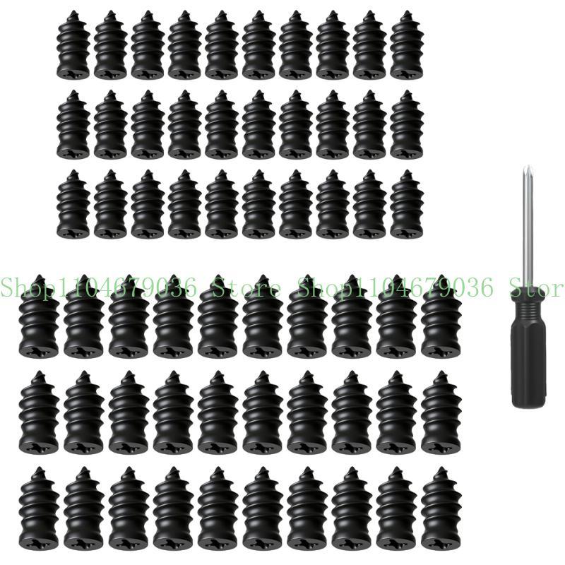 652F 60Pieces Quick Fix Tire Repair Rubber Plugs and Screwdriver Tool for Motorcycles