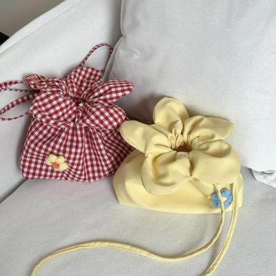 Retro-Blumenmuster Damen-Phe-Tasche Umhängetaschen College-Mädchen Kleine Umhängetasche Niedliche Karierte Damen-Handtaschen Clutch-Tasche